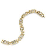 Downton Abbey Yellow Tone Filigree Look Bracelet with Crystals [Jewelry] - $46.18 CAD