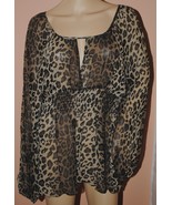 International Concepts Leopard Print Sheer Silk Shirt Size 14  (pb140) - £43.27 GBP