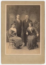 Antique c1900s Cabinet Card 2 Lovely Couples Women Sitting in Chairs Brooklyn NY - £9.58 GBP