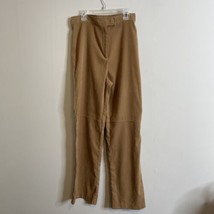 White Stag Womens Tan Faux Suede Pants Size 10 Flat Front Front Zip Dress - £10.30 GBP