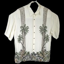 Campia Moda Mens Hawaiian Shirt Palm Trees Size XL Tropical Island Butto... - $24.03