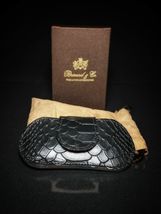 Brizard and Co Black Python Pattern and Red Leather cigar V cutter image 4