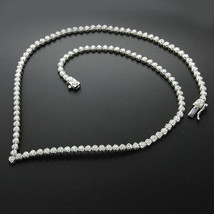 Women&#39;s 12.90ct Round Diamond Wedding Tennis Necklace In 14k White Gold Finish  - £182.57 GBP