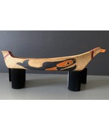 Pacific Northwestern Indian Hand Carved &amp; Painted Canoe Model - £255.99 GBP