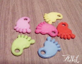 6 Baby Feet Charms Acrylic Pendants Assorted Lot Shower Favors Decor - £1.59 GBP