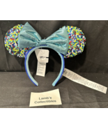 Disney Minnie Mouse headband ears Blue Green Bow multicolor seguin ears ... - £15.22 GBP