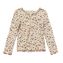 Matilda Jane Cream Izelle Ditsy Floral Pullover Rib Knit Shirt Girls 6 - £11.00 GBP