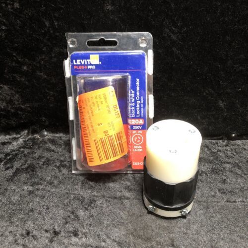Leviton Professional Grade Locking Connector 20Amp 250V Black/White NEW - $8.90