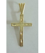 14K Yellow Gold Ladie&#39;s 1&quot; Cross Crucifix Pendant  .6g Ma Mark Anthony 1099 - £39.95 GBP