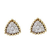 0.40CT Simulated Diamond Triangle Cluster Stud Earrings 14K Yellow Gold Plated - £74.91 GBP