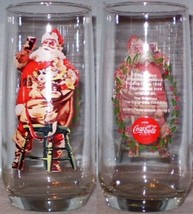 Coca~Cola Glass Haddon Sundblom Santa Claus 1948 - $5.00