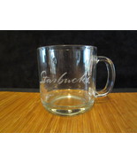 Starbucks Etched Coffee Cup Clear Glass Mug Large Made in the USA 2008 - $14.99