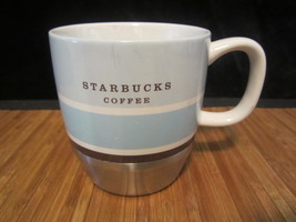  Starbucks Urban Stainless Steel Blue 2007 Coffee Tea Mug Cup 10 oz - £11.79 GBP