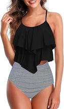 Womens Tankini Swimsuits Ruffled Tank Top Tummy Control XL - €20,62 EUR