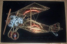 Original Old Airplane Nuts & Bolts Abstract Velvet Art - $191.99