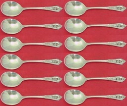 Rose Point by Wallace Sterling Silver Cream Soup Spoon 5 7/8&quot; Set of 12 - $820.71