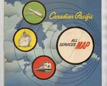 Canadian Pacific All Services Map Railroad Route Map 1967 - £13.98 GBP