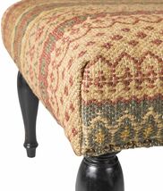 Astaffort Traditional Black Wool Ottoman With Wood Base - €357,25 EUR