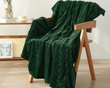 Green Throw Blanket 50&quot;60&quot; Decorations Fleece Super Soft Plush Fuzzy Coz... - £15.16 GBP