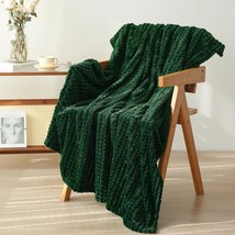 Green Throw Blanket 50&quot;60&quot; Decorations Fleece Super Soft Plush Fuzzy Cozy Blanke - £15.00 GBP