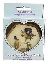 Auroshikha Hexagon Terra Cotta (3 in x 1 in) Flower Candles Sandalwood - £9.04 GBP