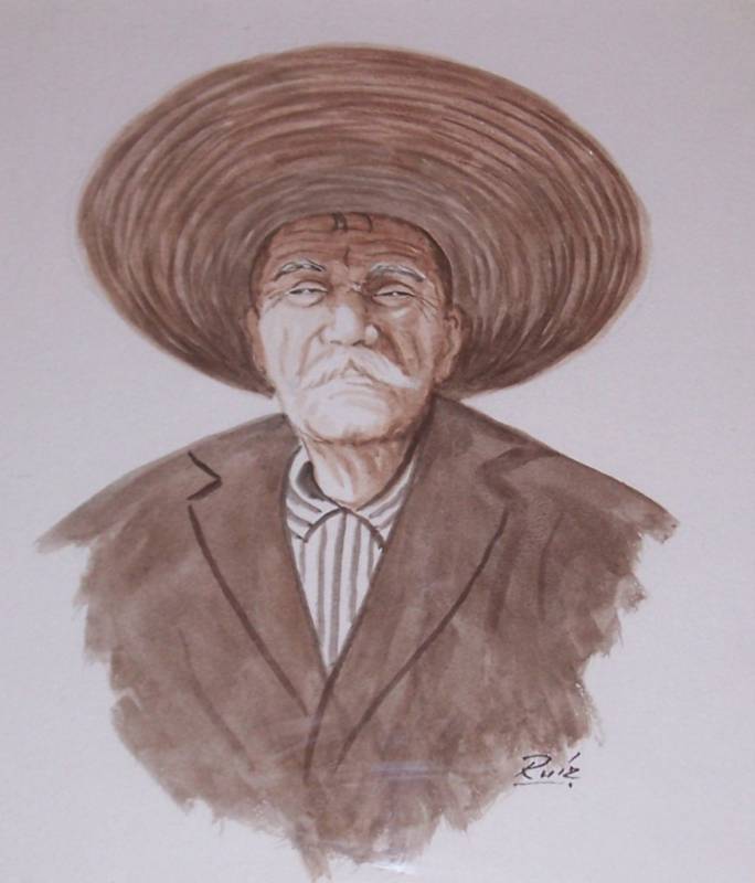 ORIGINAL SIGNED RUIZ &quot;PORTRAIT OF A ELDER&quot; LATINO ART - $230.99