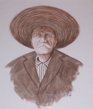 Original Signed Ruiz &quot;Portrait Of A Elder&quot; Latino Art - $230.99