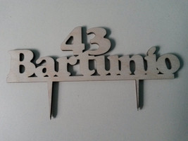 Wodden Cake Topper Name Custom  Personalize Birthday  With  Year - £12.25 GBP