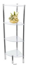 HB 4 Tier Multi Use Arc Glass Corner Shelf, Chrome - £63.50 GBP