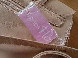 AGNES FLO LADIES TAN FAUX LEATHER BACK-PACK PURSE-NWT-MEDIUM SIZE-NICE - £3.94 GBP