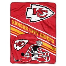 Kansas City Chiefs Plush 60&quot; by 80&quot; Slant Design Raschel Blanket - NFL - £38.76 GBP
