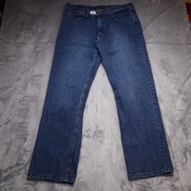 Lee Adult Dark Wash Blue Jean Denim Casual Pants Mens 36x30 Straight Leg - £23.59 GBP