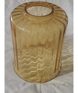 Vintage Amber Ribbed glass Light Lamp Shade 2&quot; fitter,  4 1/4&quot; tall - €15,63 EUR