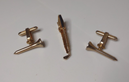 Vintage Hickok Golf Tee Cufflinks And Anson Golf Club Tie Clip - £47.96 GBP