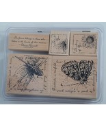Measure of Life Stampin Up Rubber Stamp Mounted Set of 5 Butterfly Bee 2006 NEW - £11.84 GBP