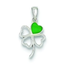 Sterling Silver Four Leaf Clover Charm &amp; 18&quot; Chain Jewerly 24mm x 12mm - £18.43 GBP