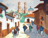 Original &amp; signed RUIZ Latino south american village watercolor art - $269.99