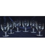 Set of Six Handcrafted, Wheel Cut, Water Ice Tea Glasses 10 oz Stems (Me... - £79.82 GBP