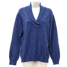 Karen Scott Women&#39;s Shawl Collar Sweater S Small Pullover Blue Heather V-Neck - £14.00 GBP