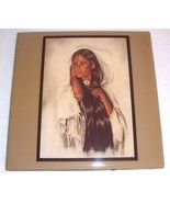 PENNIE ANNE CROSS &quot;NATIVE INDIAN WOMAN&quot; ART TILE - $62.04 CAD