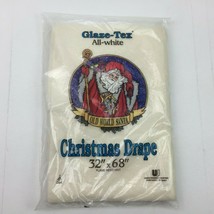 Vintage Christmas Drape Glaze Tex All White 32&quot; x 68&quot; Flame Resistant - £23.46 GBP