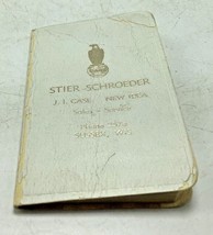 Vintage Advertising Pocket notepad Calendar 1952 Stier Schroeder Case Sussex, WI - £7.50 GBP
