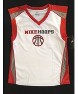 BOYS 5 - Nike Hoops - White-Red-Gray BASKETBALL SPORTS JERSEY - $454.94 MXN