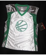 BOYS 7 - Nike - White-Gray-Green BASKETBALL SPORTS JERSEY - $34.30 CAD