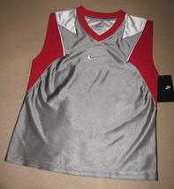 BOYS 7 - Nike - Flight Grey-Red-White BASKETBALL SPORTS JERSEY - $25.00