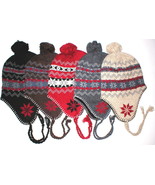 WHOLESALE LOT OF 12 ADULT SKI WINTER HAT WITH EAR FLAPS SNOWFLAKE WARM L... - £77.68 GBP