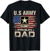 Vintage U.S Army Proud Dad With American Flag T-Shirt - £12.57 GBP+