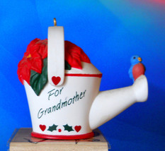 Hallmark Keepsake Christmas Ornament 1995 Grandmother Watering Can Poinsettia - £6.29 GBP