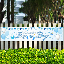 Baby Shower Decoration for Boy, Baby Shower Banner, Horizontal Large Blu... - £11.85 GBP