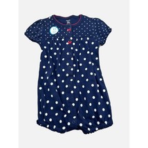 Carters Baby Girl Navy Polka Dot Print Romper with Strawberry 24 Months - $12.19